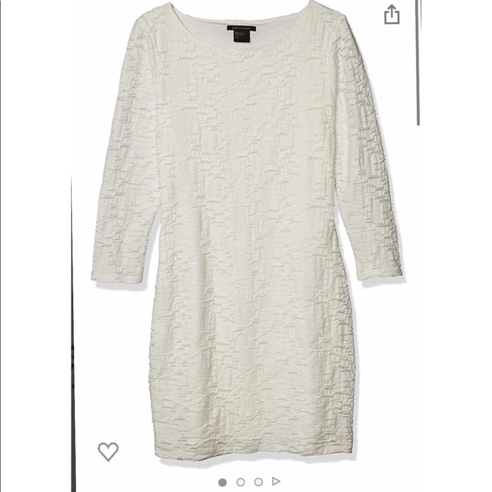 Armani Exchange Textured Long Sleeved Dress